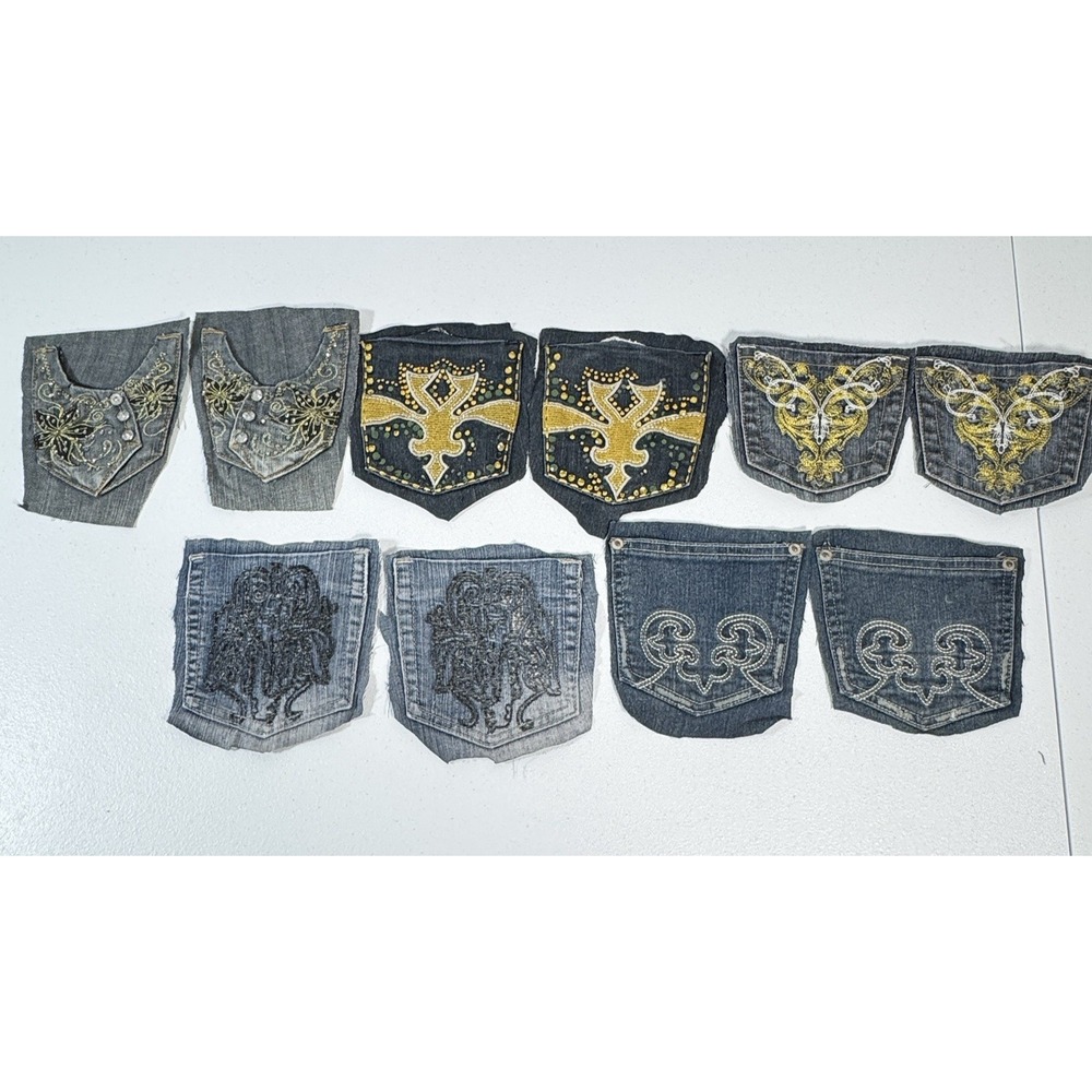 Denim Back Pockets for Crafts- 5 Pairs